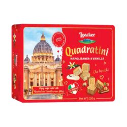 Bánh xốp nhân kem Loacker Quadratini Napolitaner, Vanilla 250g
