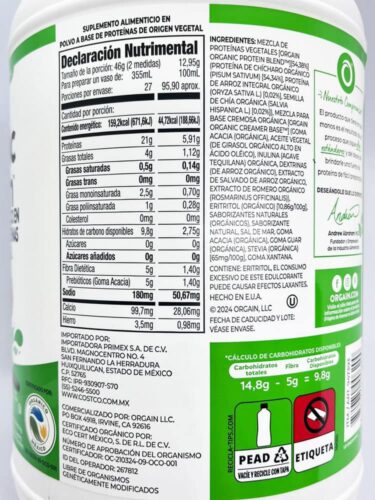bot protein huu co orgain organic protein 1242kg huong vani mexico 100326 kwf