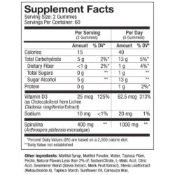 Kẹo dẻo tảo xoắn Nutrex Hawaii Pure Hawaiian Spirulina Plus Vitamin D3 200mg 120 Gummies vị Tropical 7 keo deo tao xoan nutrex hawaii pure hawaiian spirulina plus vitamin d3 200mg 120 gummies vi tropical 030426 kc