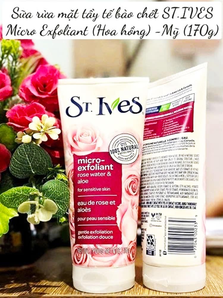 Sữa rửa mặt tẩy tế bào chết St.Ives Micro-Exfoliant Rose Water & Aloe 170g 2 Sữa rửa mặt tẩy tế bào chết St.Ives Micro-Exfoliant Rose Water & Aloe 170g - Ảnh 2