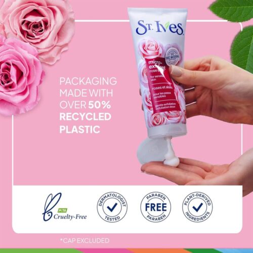 Sữa rửa mặt tẩy tế bào chết St.Ives Micro-Exfoliant Rose Water & Aloe 170g 12 sua rua mat tay te bao chet stives micro exfoliant rose water aloe 170g 240326 kd