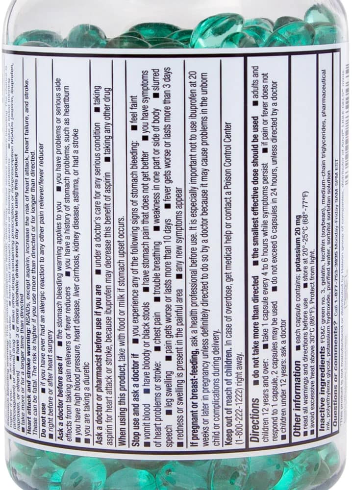 Viên giảm đau hạ sốt Kirkland Signature Mini Ibuprofen 200mg 500 Liquid-Filled Capsules 4 Viên giảm đau hạ sốt Kirkland Signature Mini Ibuprofen 200mg 500 Liquid-Filled Capsules - Ảnh 4