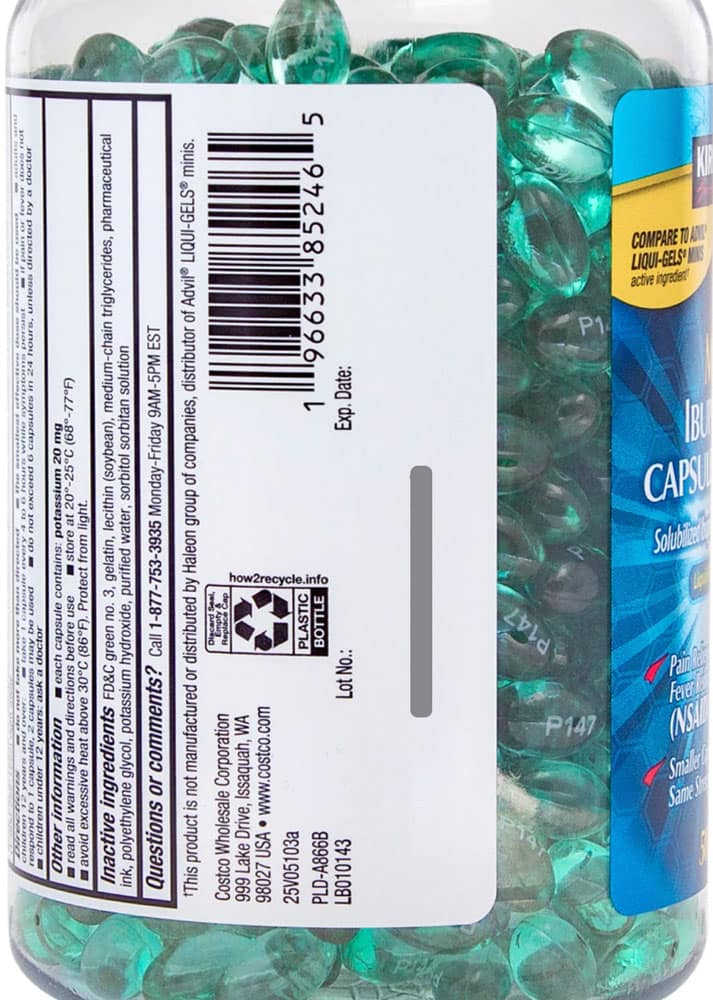 Viên giảm đau hạ sốt Kirkland Signature Mini Ibuprofen 200mg 500 Liquid-Filled Capsules 5 Viên giảm đau hạ sốt Kirkland Signature Mini Ibuprofen 200mg 500 Liquid-Filled Capsules - Ảnh 5