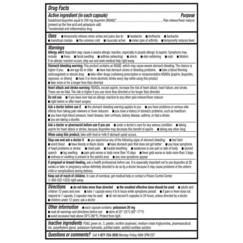 Viên giảm đau hạ sốt Kirkland Signature Mini Ibuprofen 200mg 500 Liquid-Filled Capsules 12 vien giam dau ha sot kirkland signature mini ibuprofen 200mg 500 liquid filled capsules 280326 ke