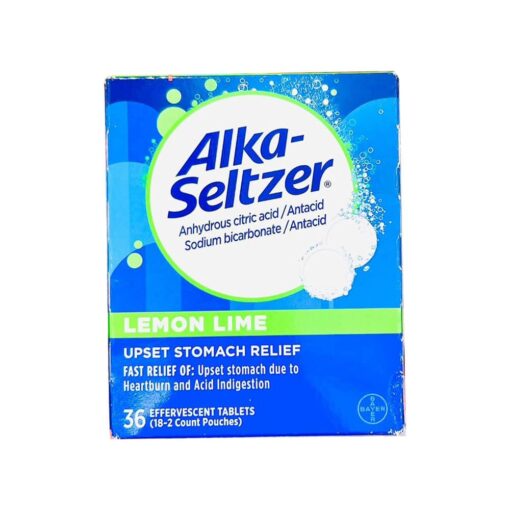 Viên sủi giảm ợ nóng Alka Seltzer Upset Stomach Relief Lemon Lime 36 Effervescent Tablets