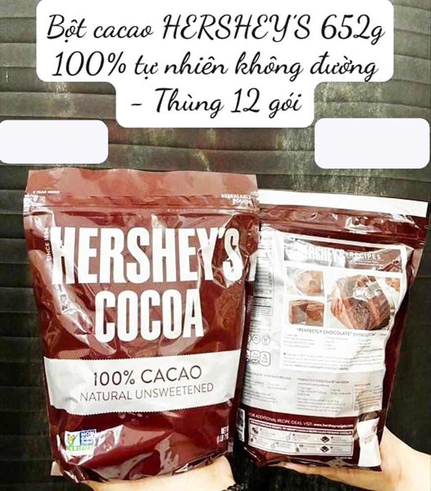 Bột Cacao Hershey's Cocoa 100% Cacao Natural Unsweetened 652g 2 Bột Cacao Hershey's Cocoa 100% Cacao Natural Unsweetened 652g - Ảnh 2
