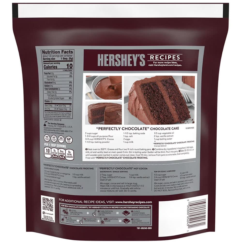 Bột Cacao Hershey's Cocoa 100% Cacao Natural Unsweetened 652g 3 Bột Cacao Hershey's Cocoa 100% Cacao Natural Unsweetened 652g - Ảnh 3