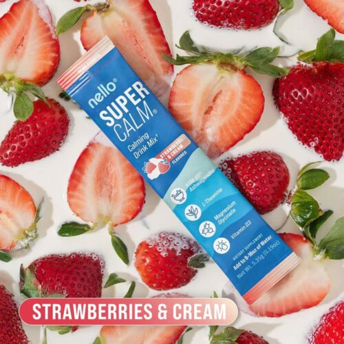 bot pha uong nello supercalm drink mix 26 goi raspberry lemonade strawberries cream 180426 kf straw