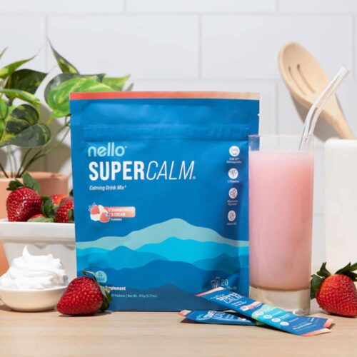 bot pha uong nello supercalm drink mix 26 goi raspberry lemonade strawberries cream 180426 kh straw