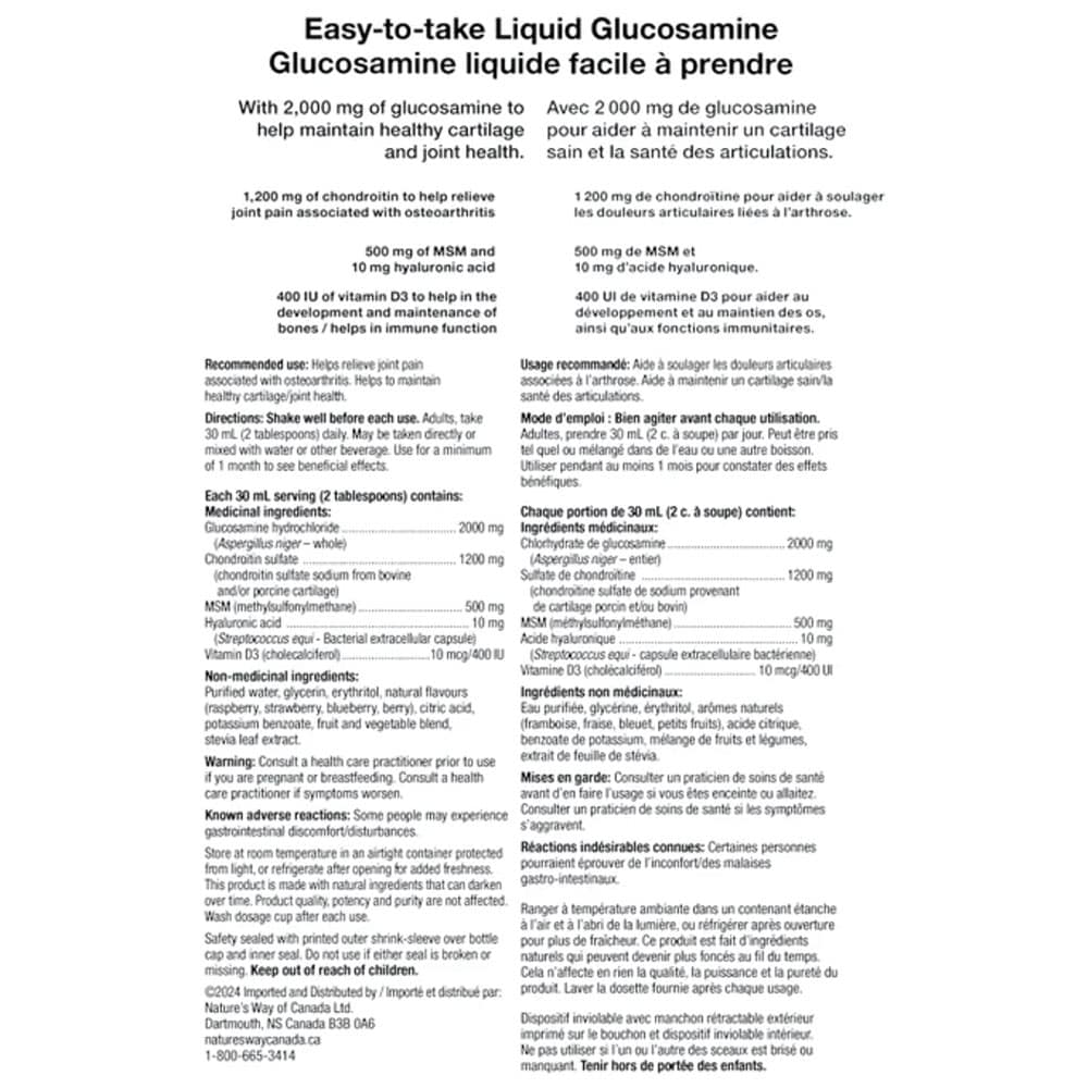 Dung dịch hỗ trợ khớp Nature’s Way Joint Movement Glucosamine 1 lít (Canada) 3 Dung dịch hỗ trợ khớp Nature’s Way Joint Movement Glucosamine 1 lít (Canada) - Ảnh 3