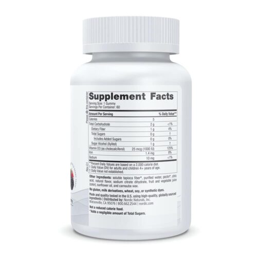 keo deo d3 nordic naturals vitamin d3 1000iu zero sugar 60 gummies 130426 kc