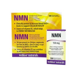 Viên uống bổ sung NMN Webber Naturals NMN (Nicotinamide Mononucleotide) 150mg 100 Vegetarian Capsules