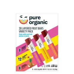 Thanh trái cây hữu cơ Pure Organic Layered Fruit Bars Variety Pack 20 g, hộp 28 thanh