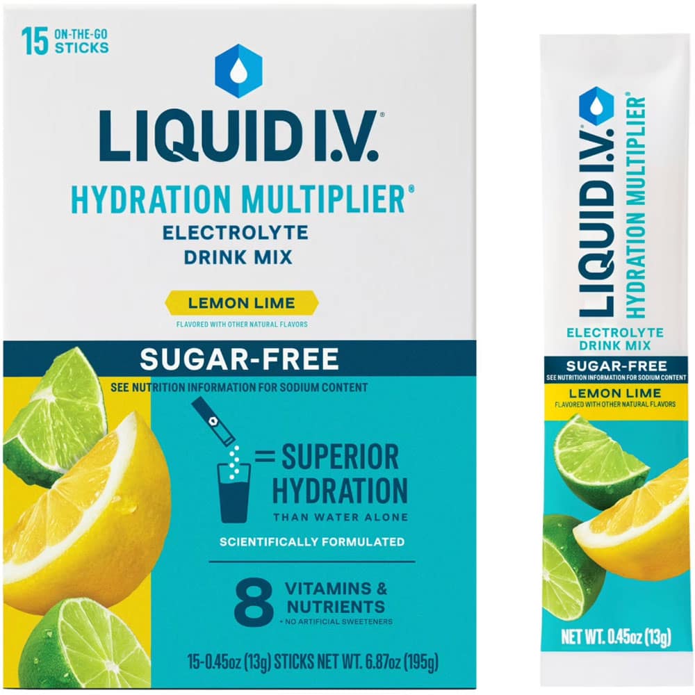 Bột điện giải Liquid I.V. Hydration Multiplier 15 gói (Lemon Lime Sugar-Free) - Ảnh 3