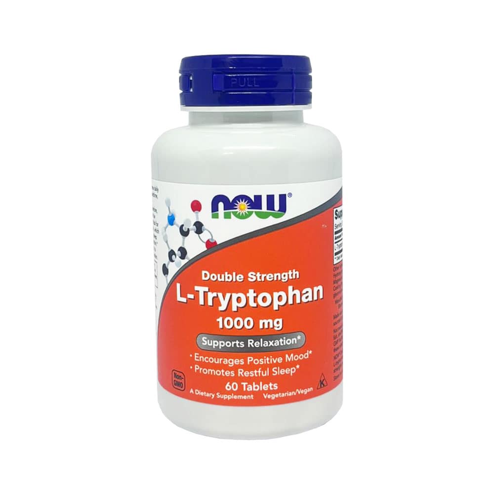 Viên uống bổ sung L-Tryptophan Now L-Tryptophan 1000mg Double Strength 60 Tablets
