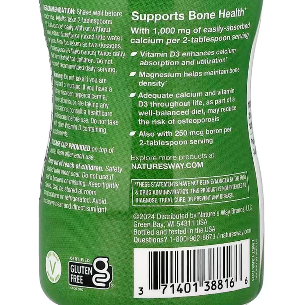Canxi nước Nature’s Way Calcium & Vitamin D3 with Magnesium Vị Citrus 480ml - Ảnh 4