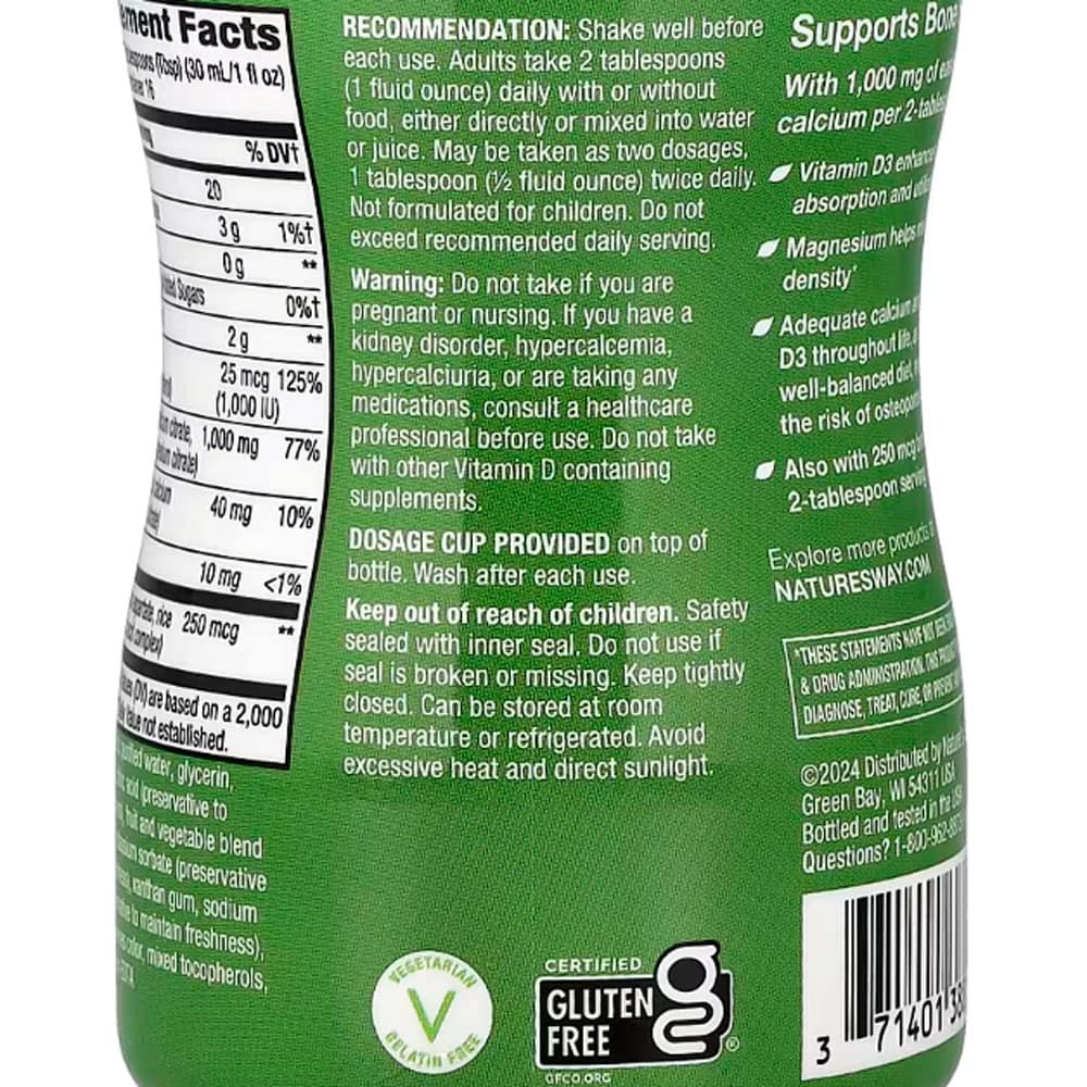 Canxi nước Nature’s Way Calcium & Vitamin D3 with Magnesium Vị Citrus 480ml - Ảnh 5