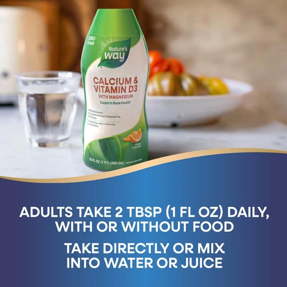 Canxi nước Nature’s Way Calcium & Vitamin D3 with Magnesium Vị Citrus 480ml - Ảnh 7
