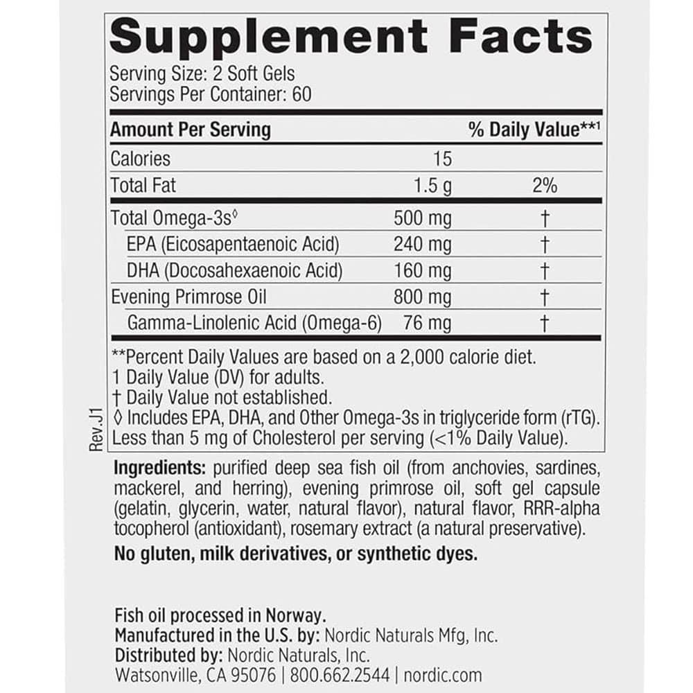 Dầu cá Omega-3 cho phụ nữ Nordic Naturals Omega Woman 500mg 120 Softgels - Ảnh 3