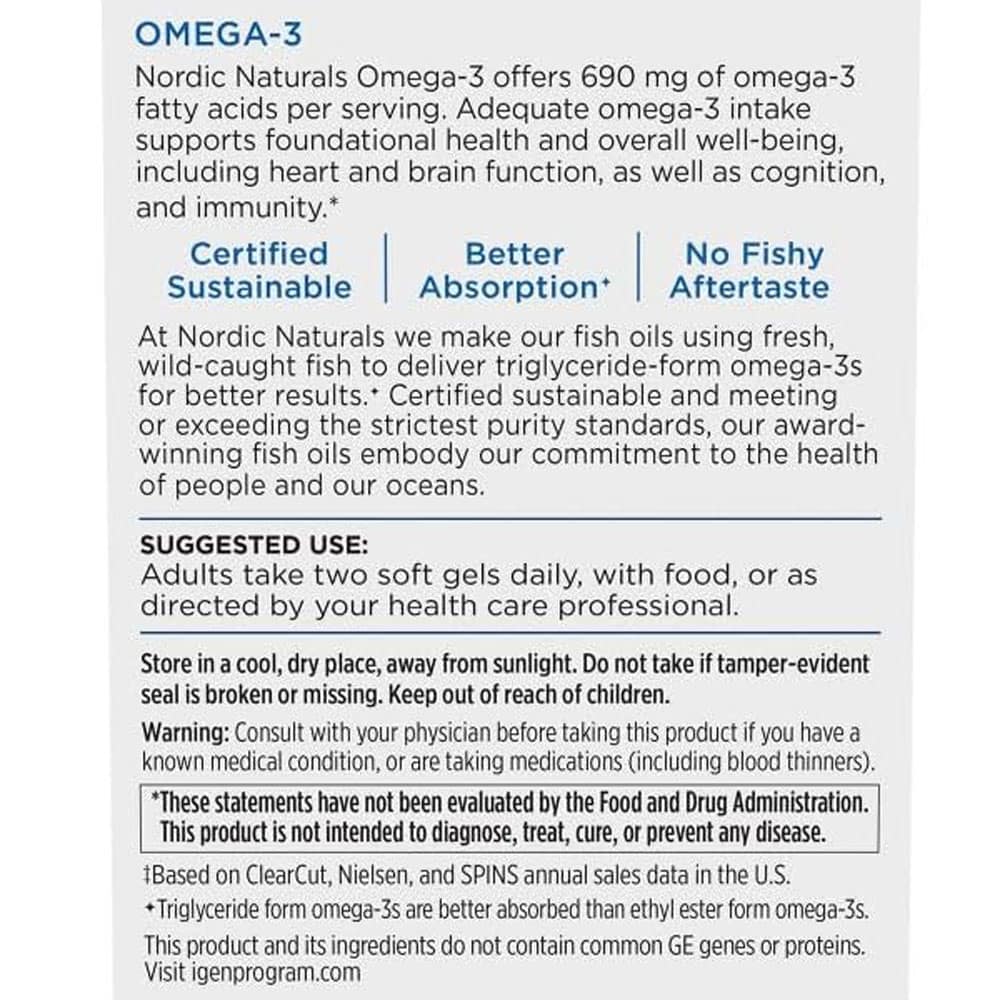 Dầu cá Omega-3 Nordic Naturals Omega-3 690mg 180 Softgels - Ảnh 5