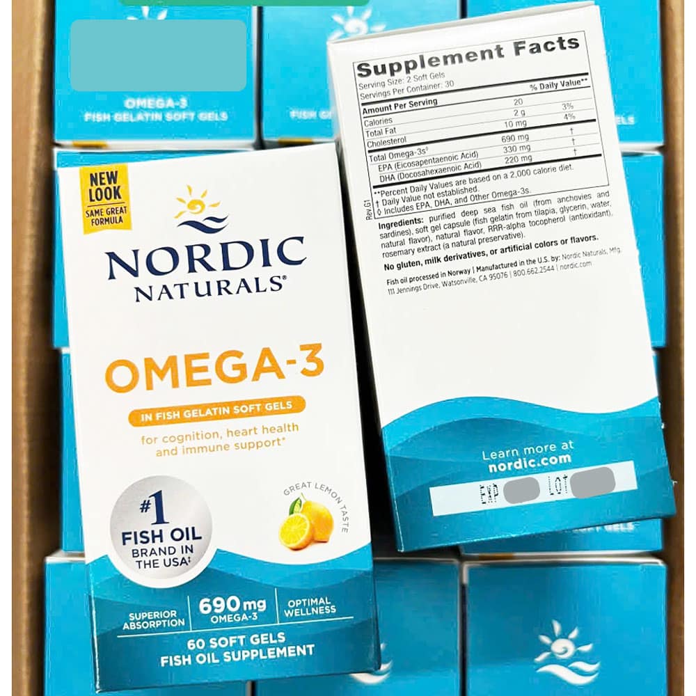 Dầu cá Omega-3 Nordic Naturals Omega-3 in Fish Gelatin 690mg 60 Softgels - Ảnh 2