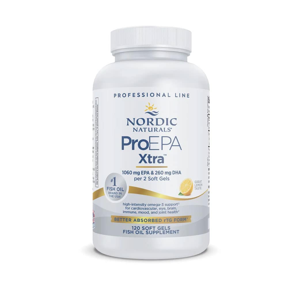 Dầu cá Omega-3 Nordic Naturals ProEPA Xtra 1640mg 120 Softgels vị Lemon (Professional Line)