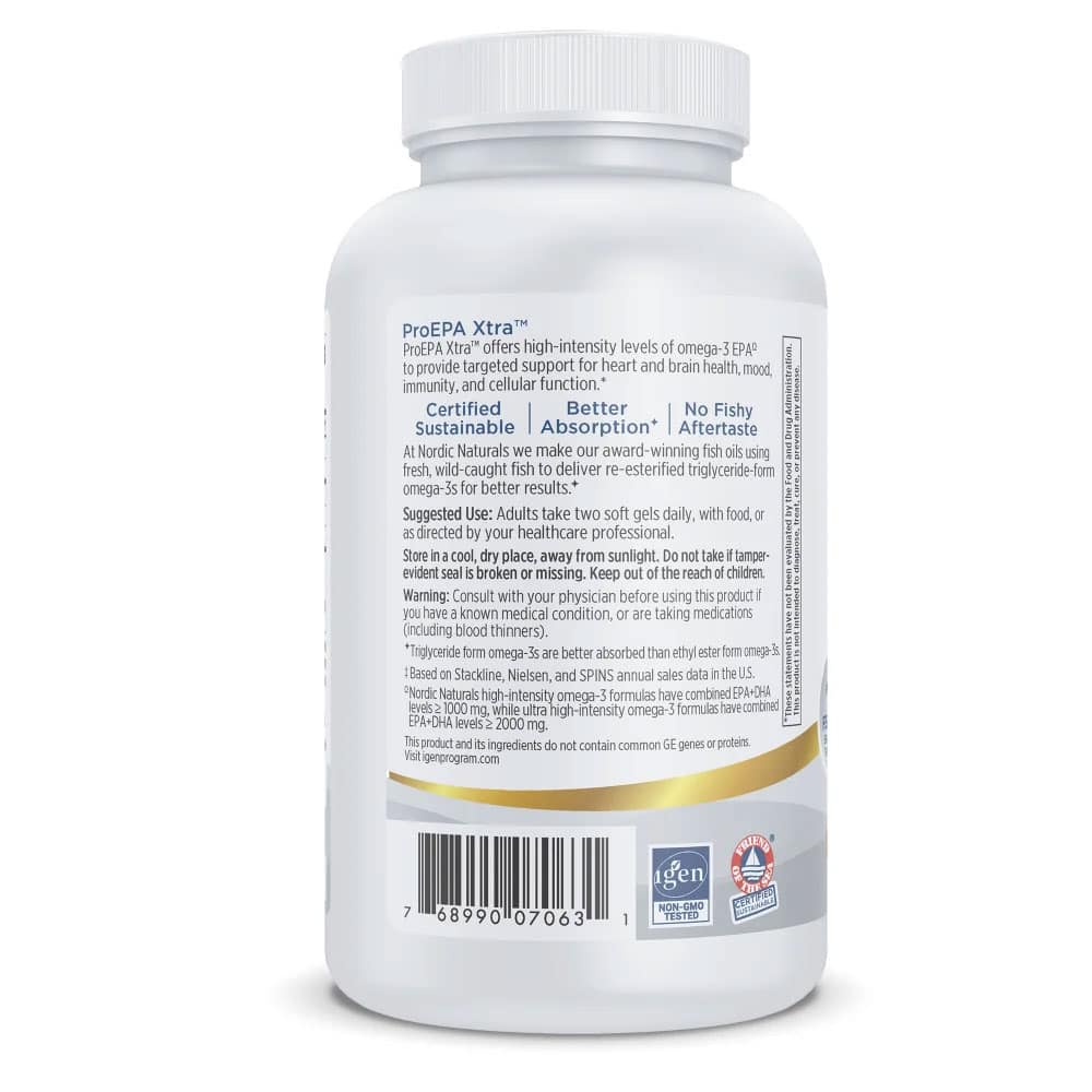 Dầu cá Omega-3 Nordic Naturals ProEPA Xtra 1640mg 120 Softgels vị Lemon (Professional Line) - Ảnh 4