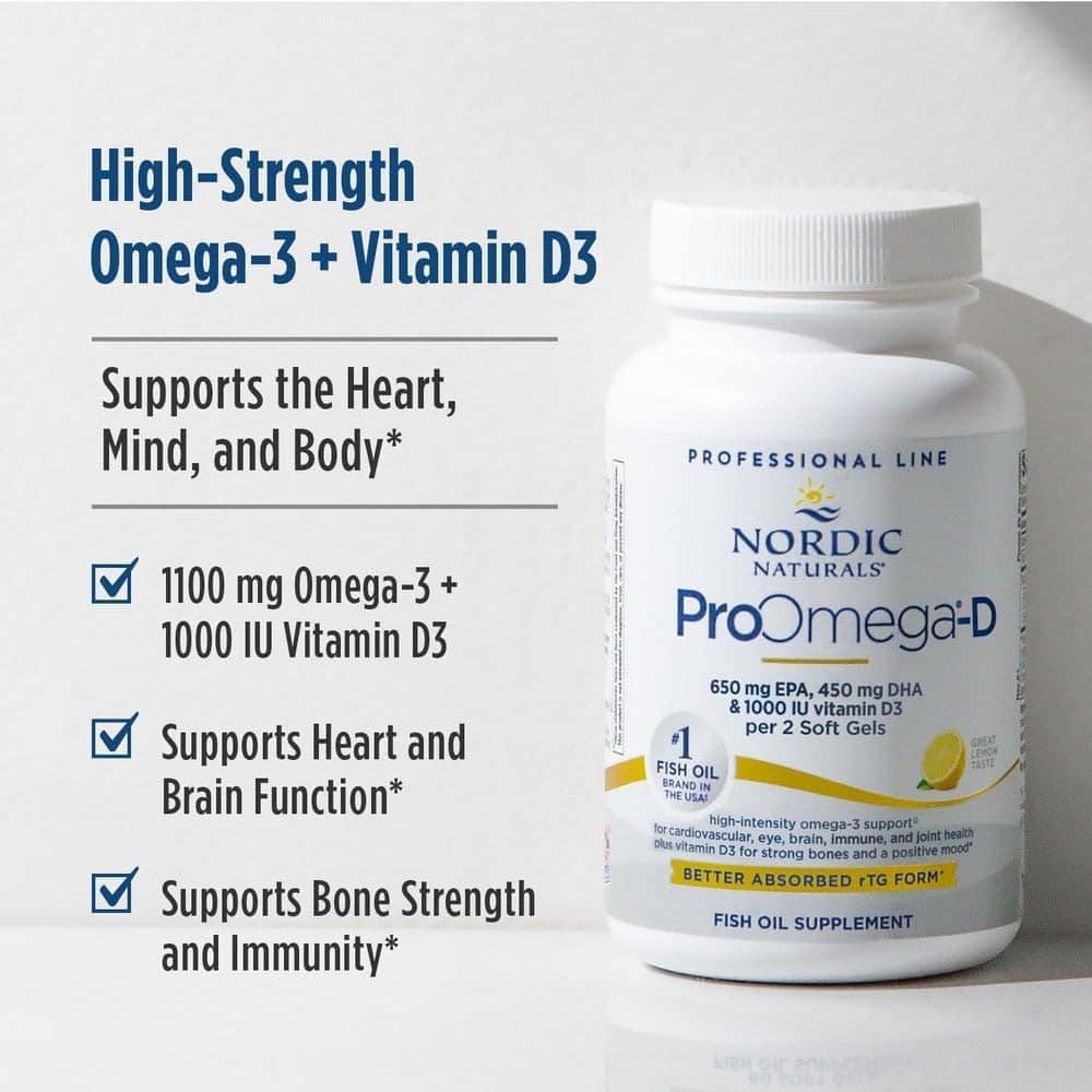 Dầu cá Omega-3 Nordic Naturals ProOmega-D 1280mg 180 Softgels vị Lemon (Professional Line) - Ảnh 5