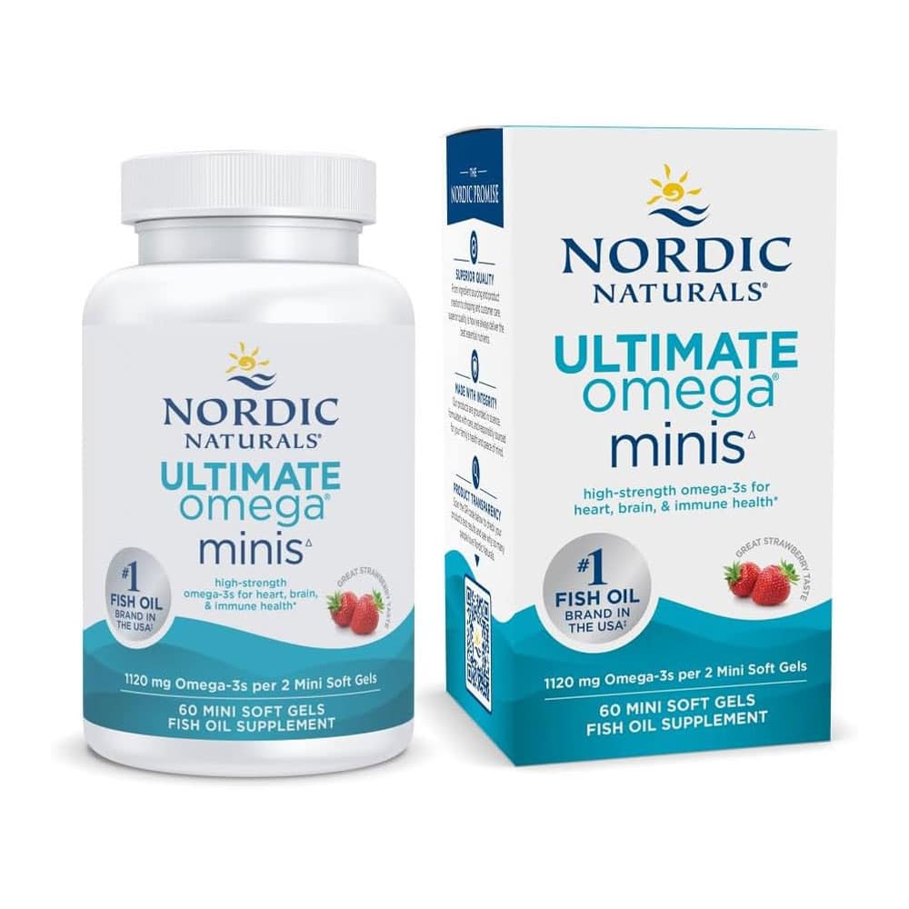 Dầu cá Omega-3 Nordic Naturals Ultimate Omega Minis 1120mg 60 Mini Softgels (Strawberry)