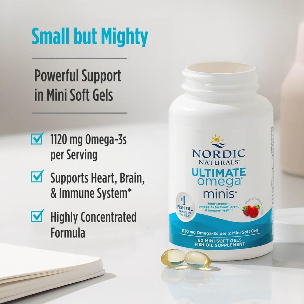Dầu cá Omega-3 Nordic Naturals Ultimate Omega Minis 1120mg 60 Mini Softgels (Strawberry) - Ảnh 5