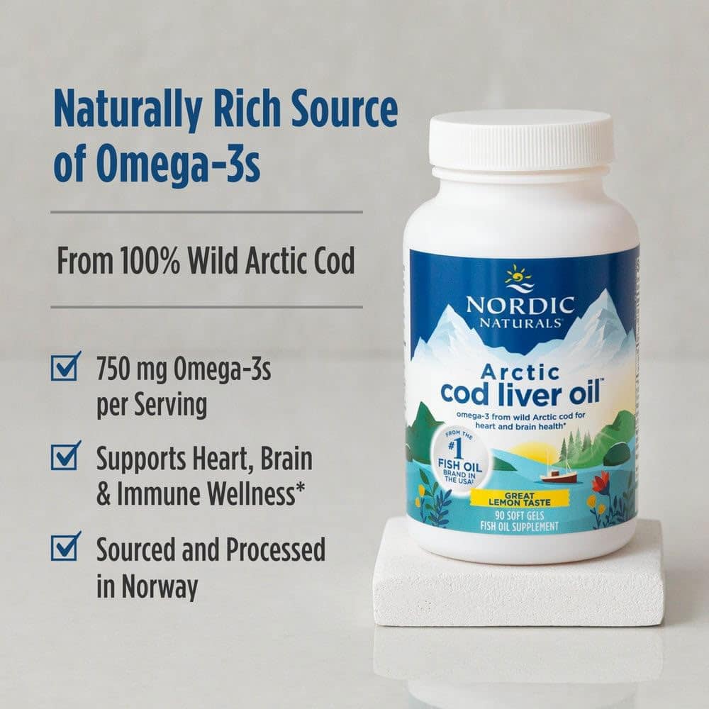 Dầu gan cá tuyết Omega-3 Nordic Naturals Arctic Cod Liver Oil 750mg Vị Lemon 90 Softgels - Ảnh 5