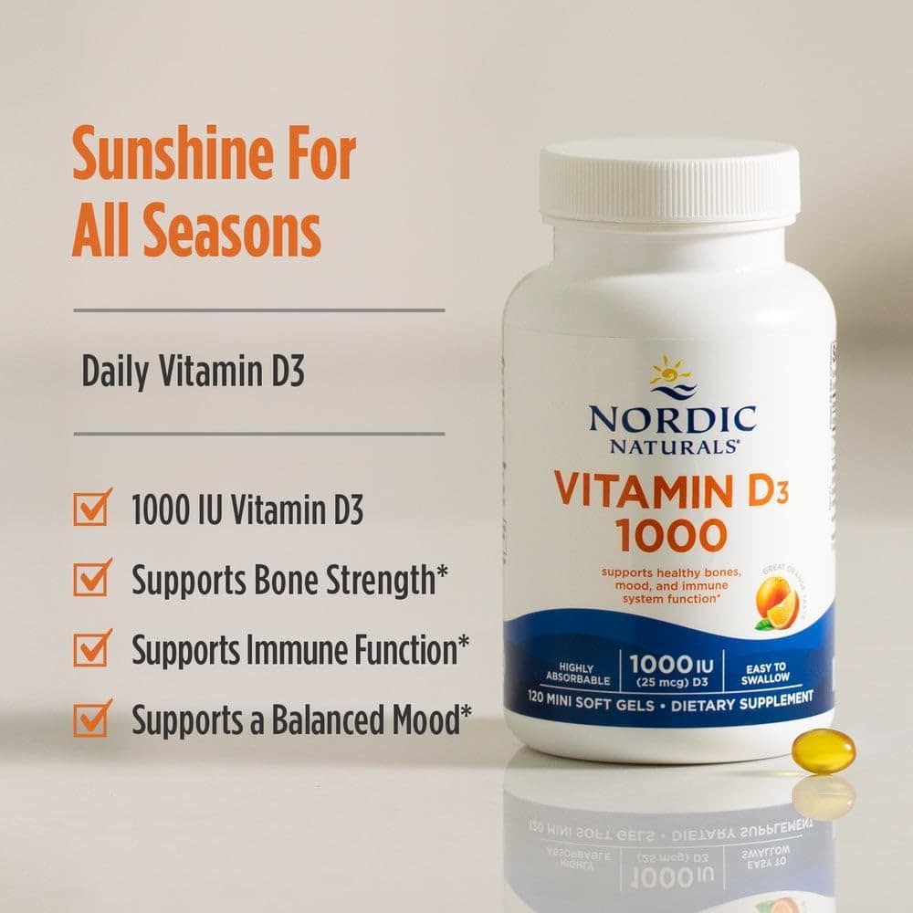 Viên uống bổ sung Vitamin D3 Nordic Naturals Vitamin D3 1000 IU 120 Mini Softgels - Ảnh 5