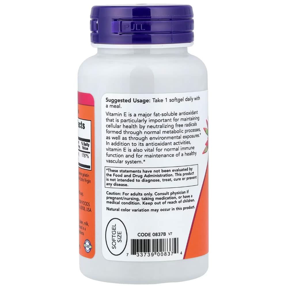 Viên uống bổ sung Vitamin E Now E-400 100 Softgels - Ảnh 4