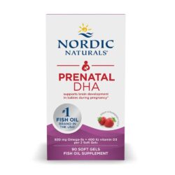 Viên uống DHA cho bà bầu Nordic Naturals Prenatal DHA 90 Softgels (Vị Strawberry)