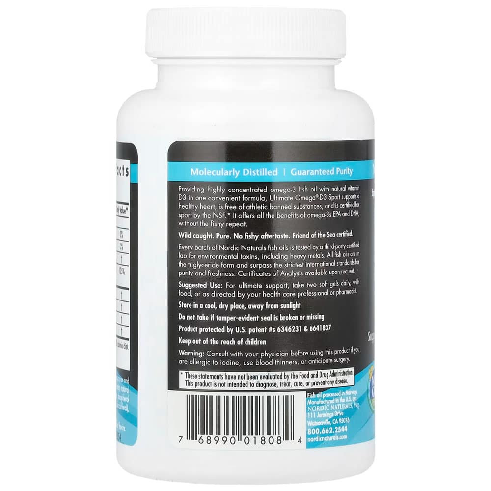 Dầu cá Omega-3 Nordic Naturals Ultimate Omega-D3 Sport 1480mg 60 Softgels - Ảnh 4