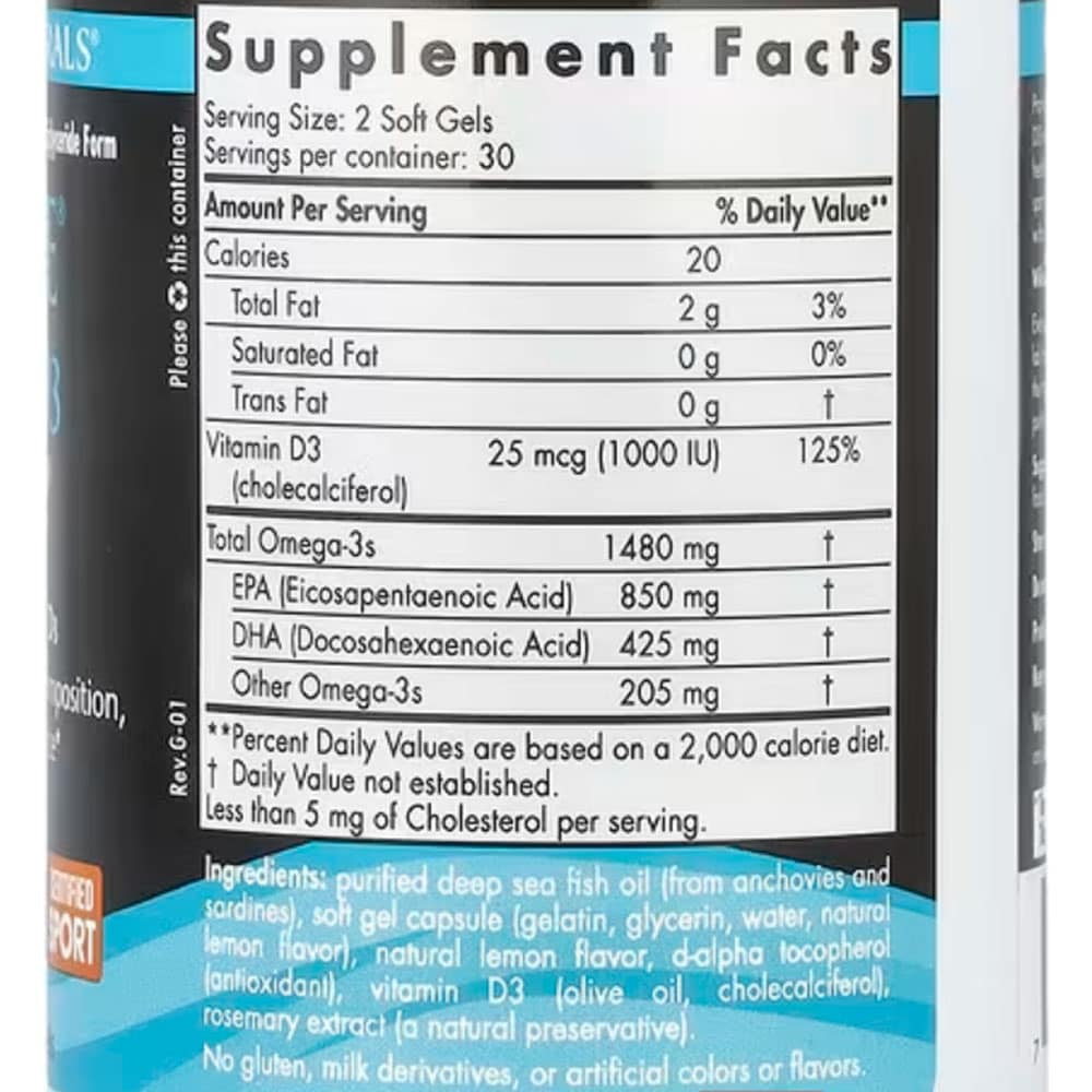 Dầu cá Omega-3 Nordic Naturals Ultimate Omega-D3 Sport 1480mg 60 Softgels - Ảnh 5