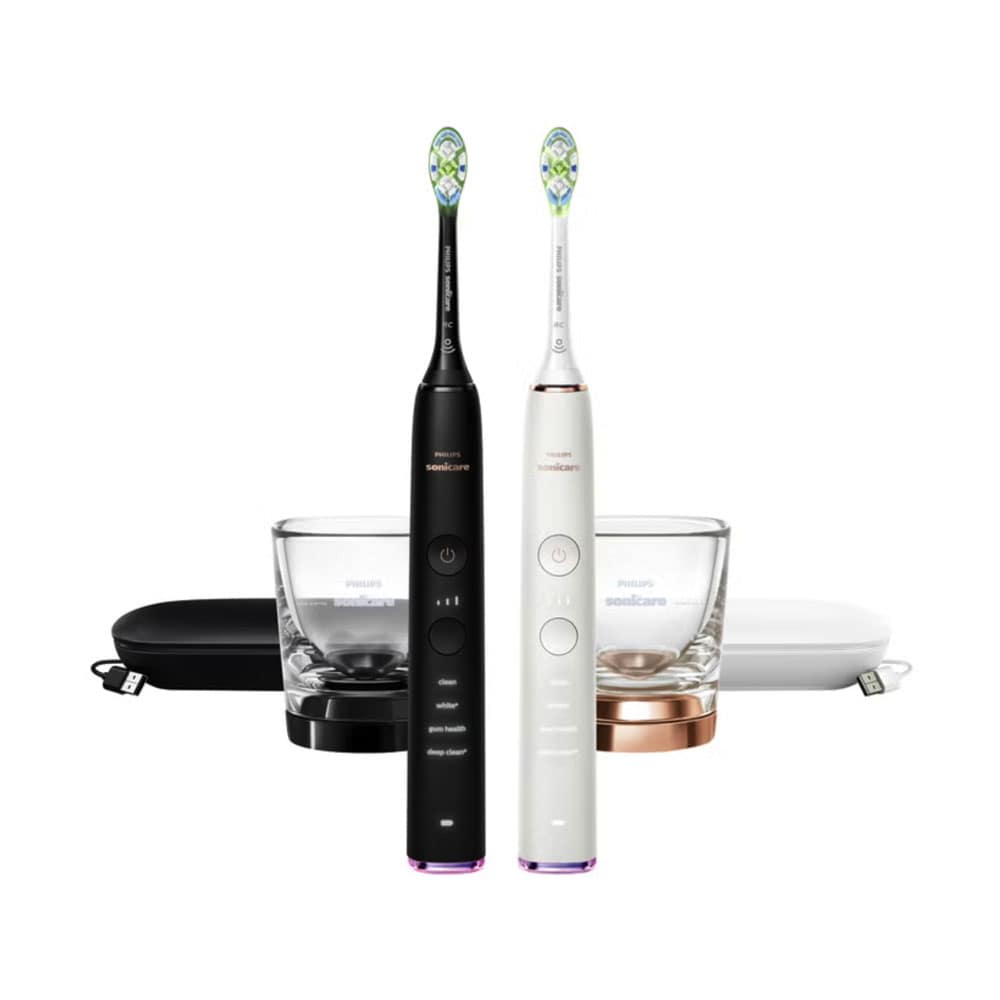 Bàn chải đánh răng điện Philips Sonicare DiamondClean Rechargeable Toothbrush 2 cái (Black, White RoseGold)