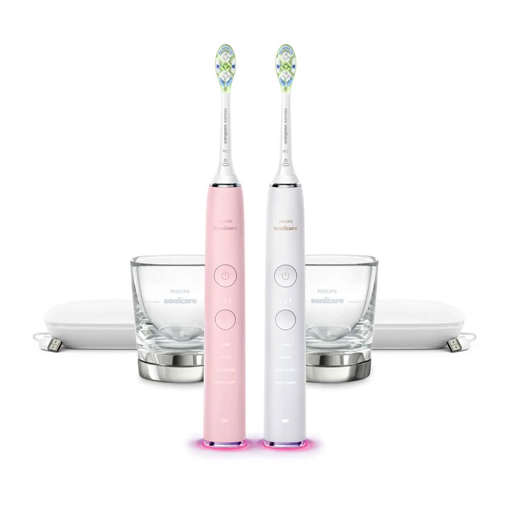 Bàn chải đánh răng điện Philips Sonicare DiamondClean Rechargeable Toothbrush 2 cái (Pink, White)