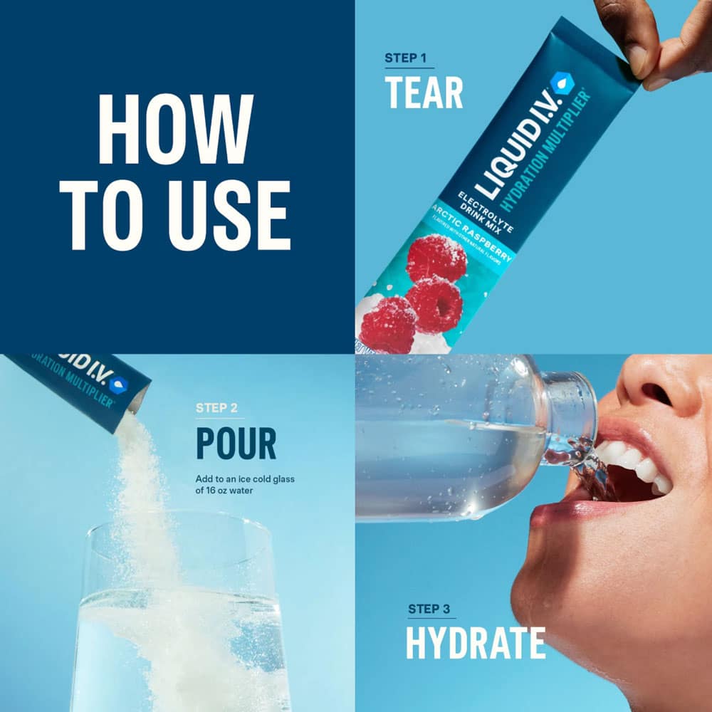 Bột điện giải Liquid I.V. Hydration Multiplier 30 gói (Arctic Raspberry) - Ảnh 5