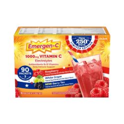 Bột sủi C tăng đề kháng Emergen-C Vitamin C 1000mg 90 gói (3 vị: Raspberry, White Grape, Berry Tea)