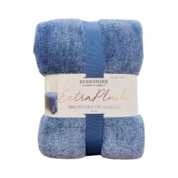 Chăn (mền) Berkshire Extra Plush Queen Blanket 249cm x 234cm (Blue)