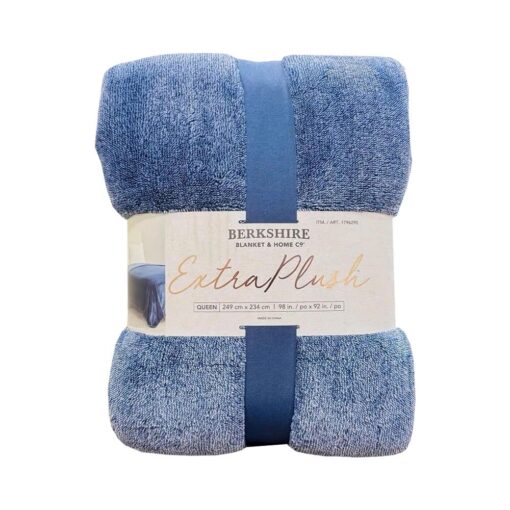 Chăn (mền) Berkshire Extra Plush Queen Blanket 249cm x 234cm (Blue)