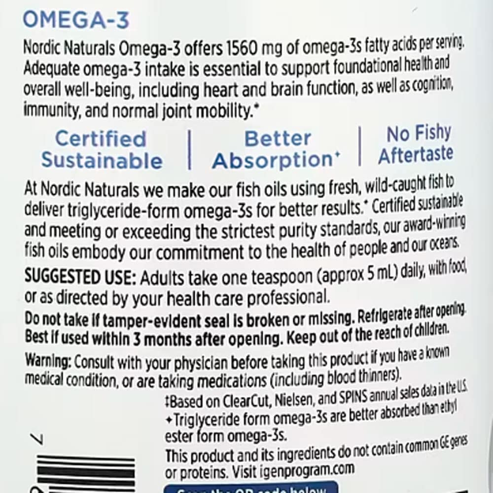Dầu cá dạng lỏng Omega-3 Nordic Naturals Omega-3 (1560mg) 237ml - Ảnh 6