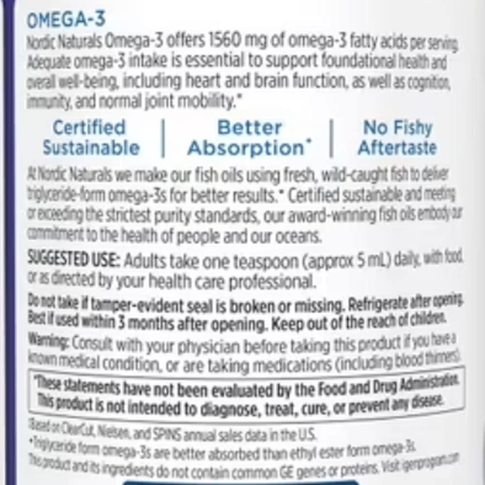 Dầu cá dạng lỏng Omega-3 Nordic Naturals Omega-3 (1560mg) 473ml - Ảnh 6