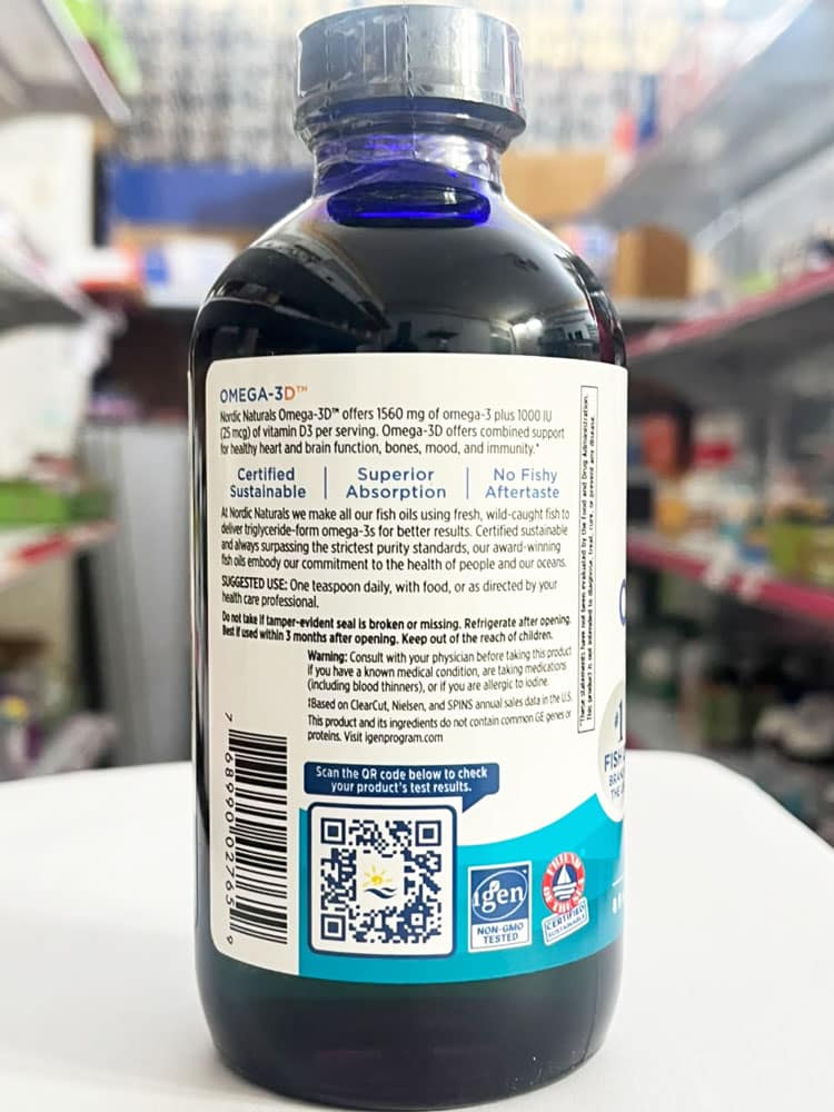 Dầu cá dạng lỏng Omega-3 Nordic Naturals Omega-3D (1560mg) 237ml - Ảnh 4