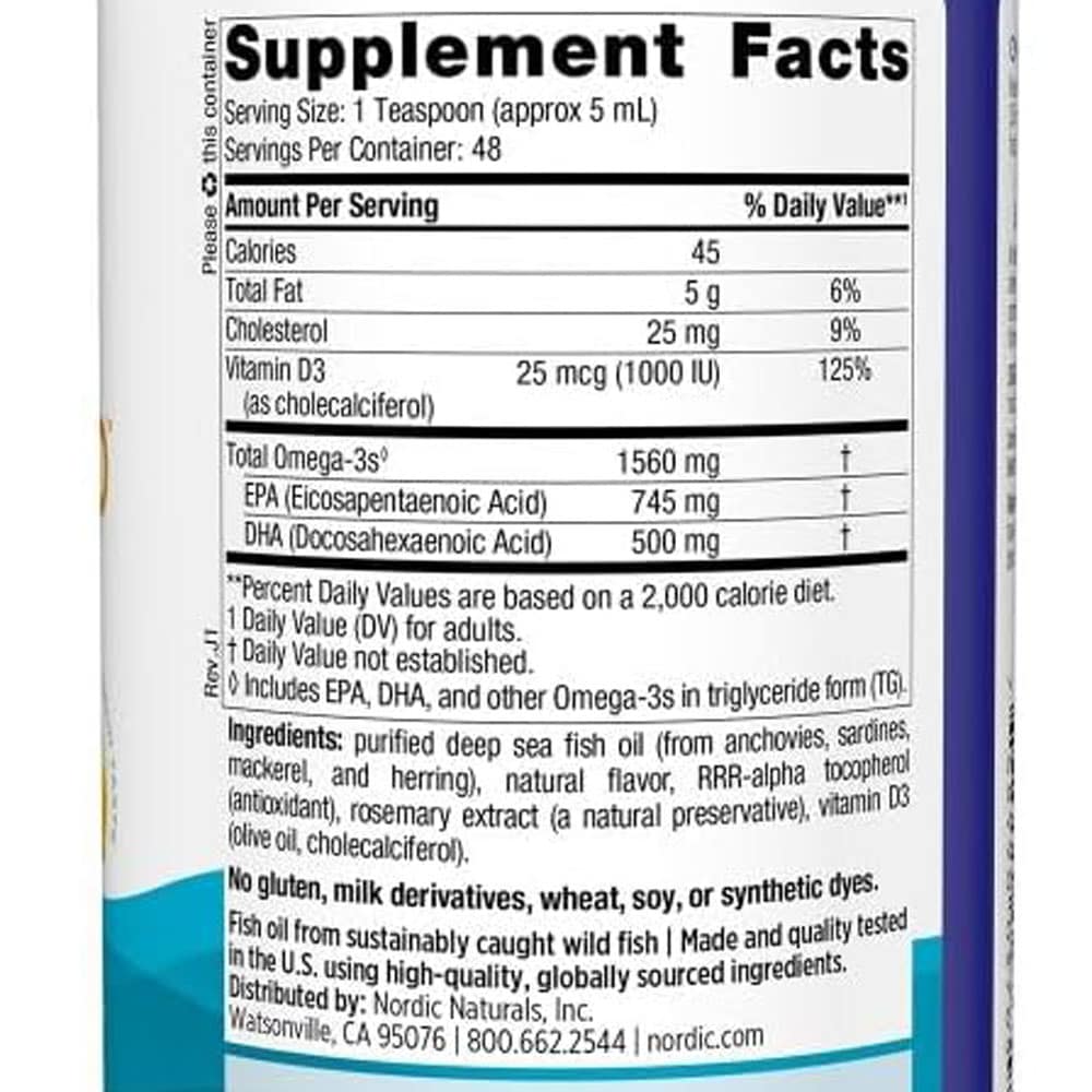 Dầu cá dạng lỏng Omega-3 Nordic Naturals Omega-3D (1560mg) 237ml - Ảnh 5