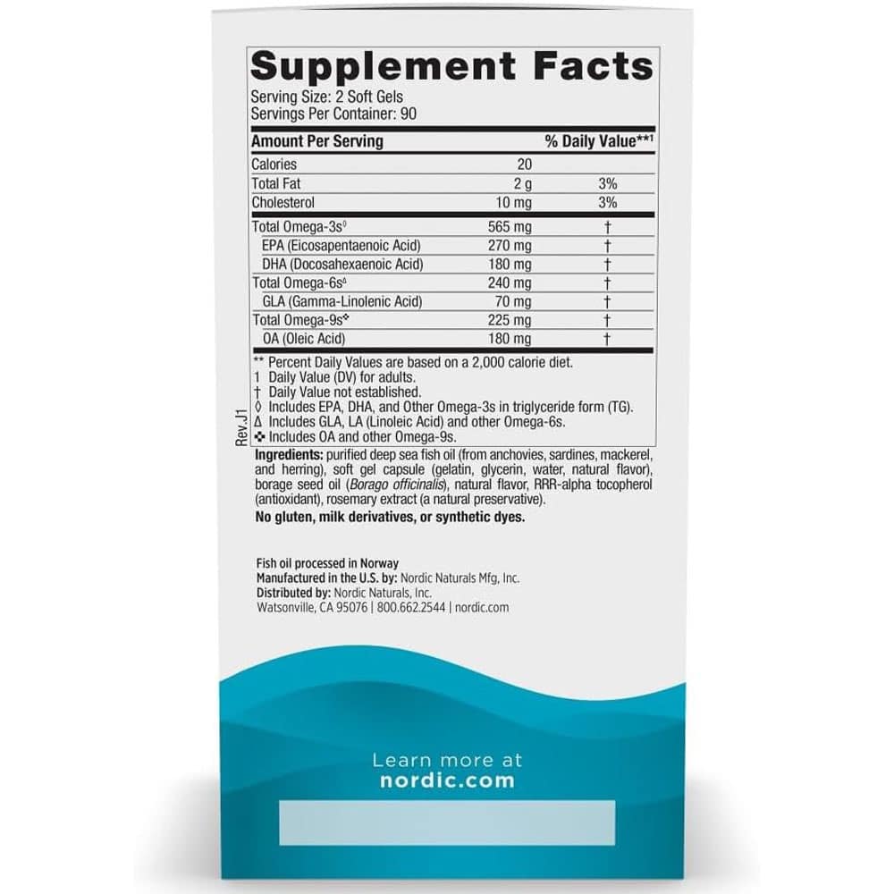 Dầu cá Omega-3 Nordic Naturals Complete Omega 565mg 180 Softgels - Ảnh 4
