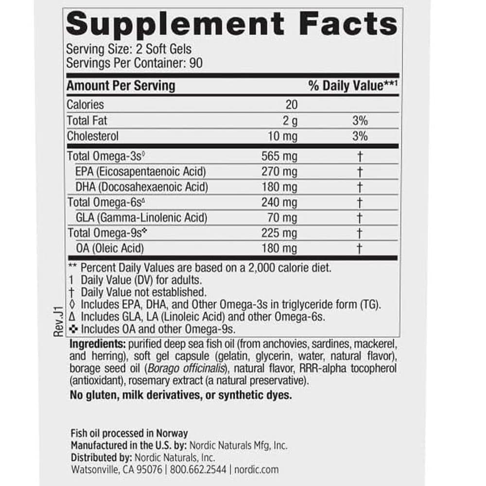 Dầu cá Omega-3 Nordic Naturals Complete Omega 565mg 180 Softgels - Ảnh 6