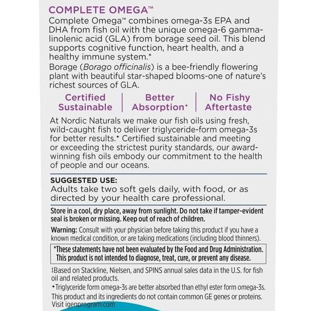 Dầu cá Omega-3 Nordic Naturals Complete Omega 565mg 180 Softgels - Ảnh 7