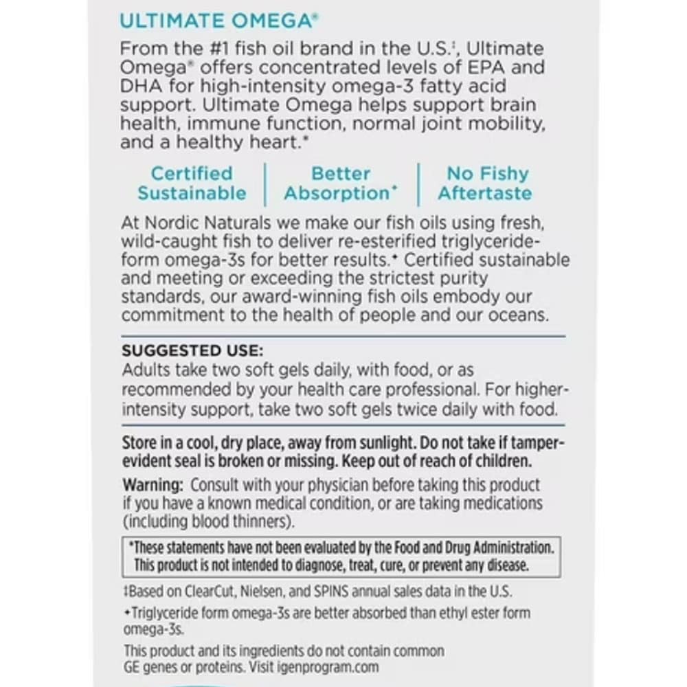 Dầu cá Omega-3 Nordic Naturals Ultimate Omega 1280mg 100 Softgels - Ảnh 5